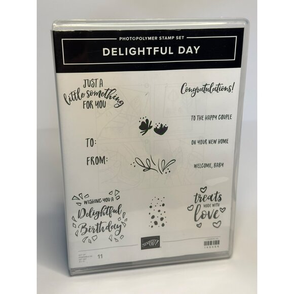 NIB Stampin’ Up! Delightful Day 11-Piece Photopolymer Stamp Set Sale-A-Bration - Picture 2 of 5
